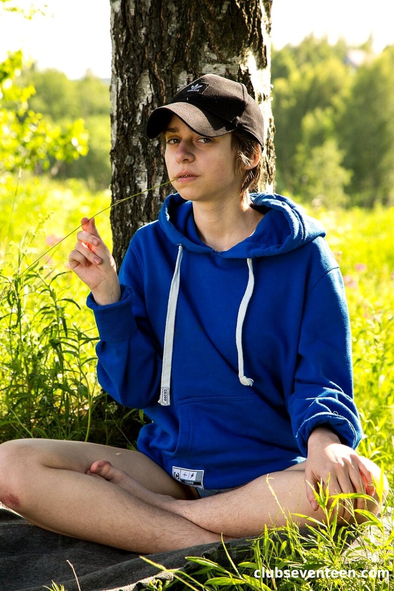 Young hairy in nature