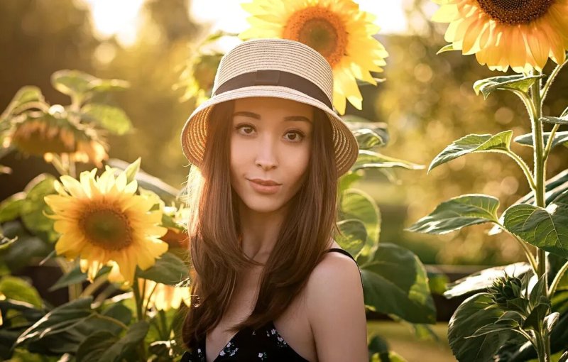 Girl with sunflower