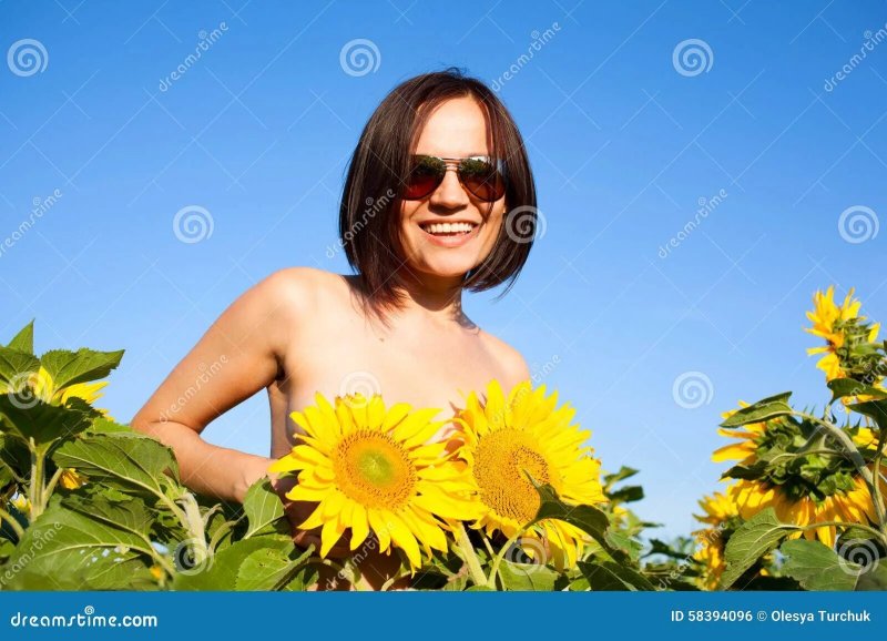 Erotic photo shoot in sunflower