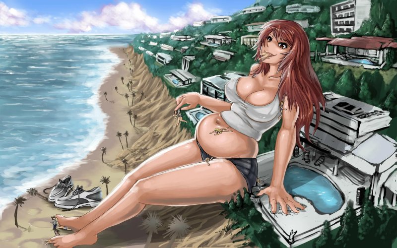 Naked girls giant anime