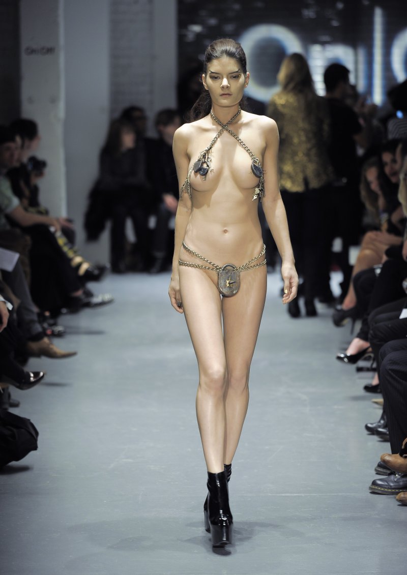 Naked on the catwalk
