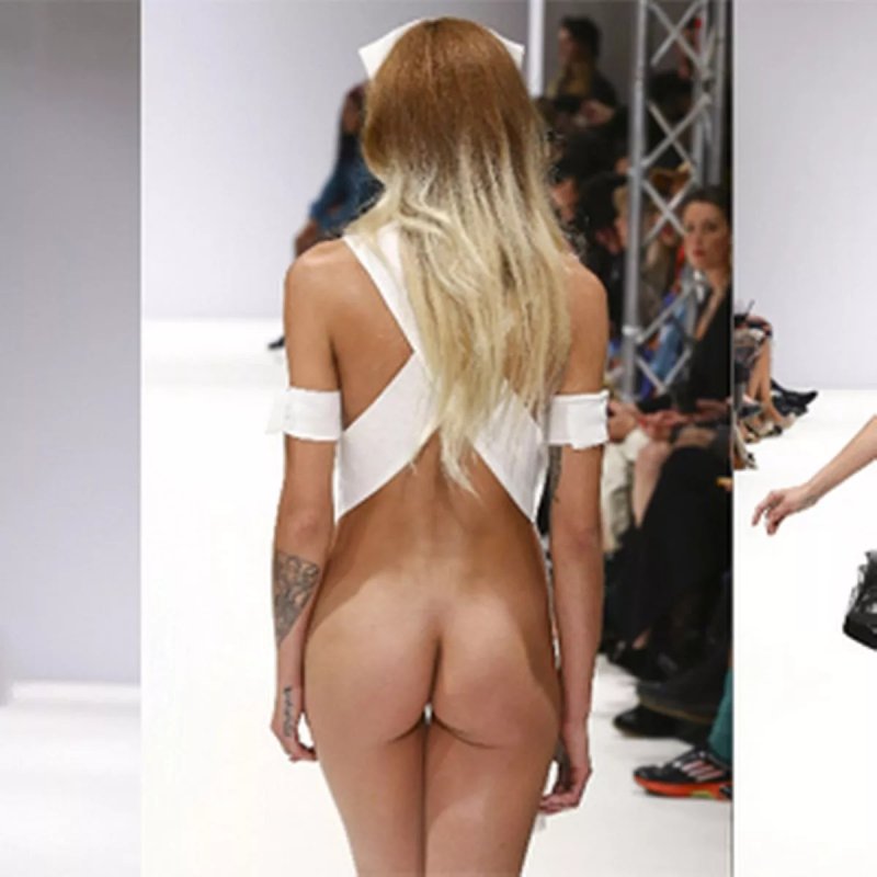 Behind the scenes of the Nude Fashion show