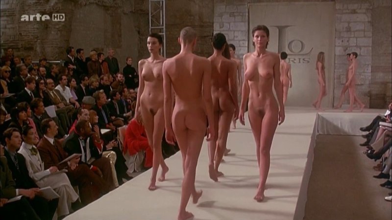 Naked models on the catwalk