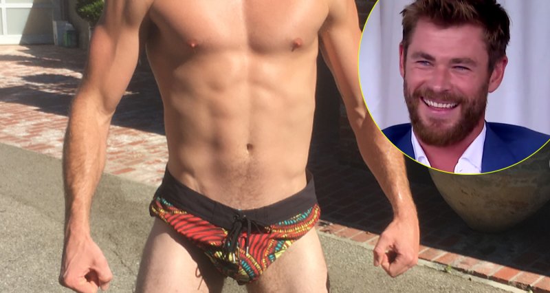 Chris Hemsworth in shorts