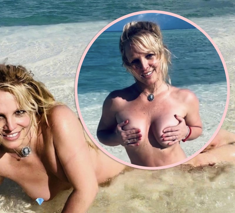Naked Britney Spears on the beach
