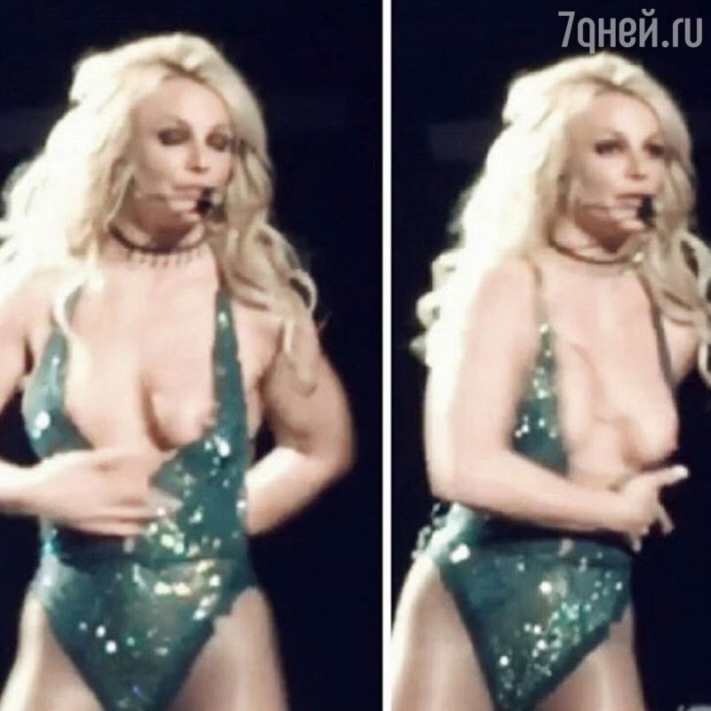 Britney Spears exposed her chest