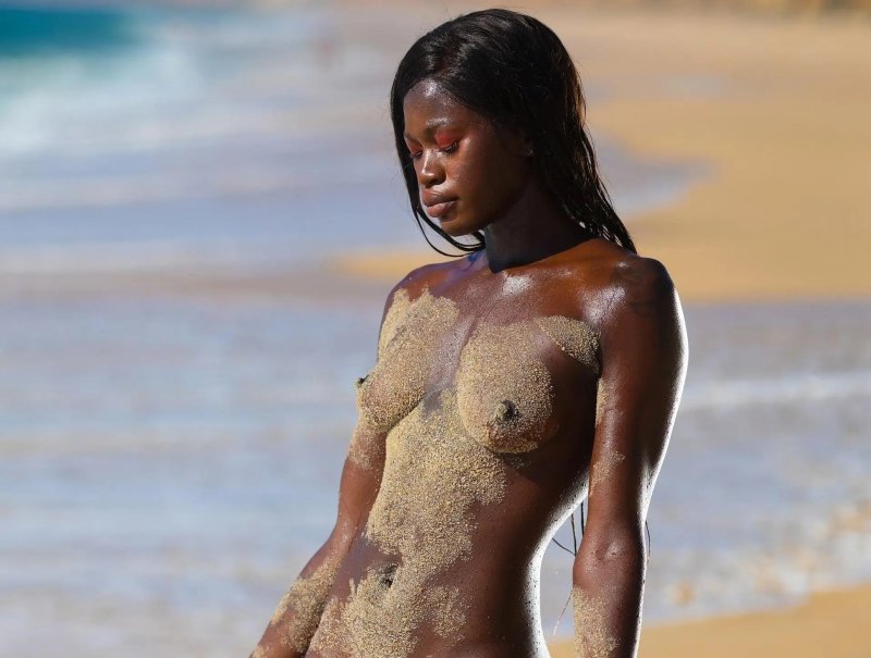 Naked black woman