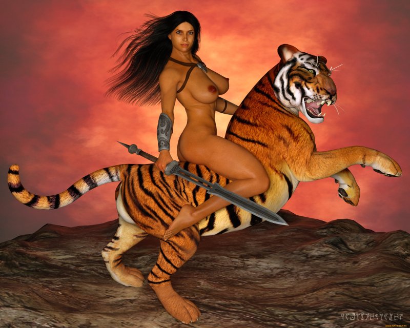 Pic: Girl with a tiger