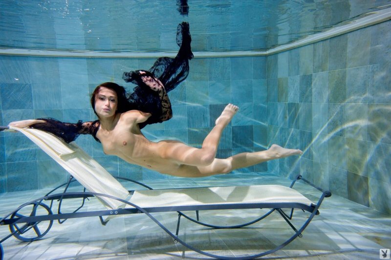 Under water in the pool