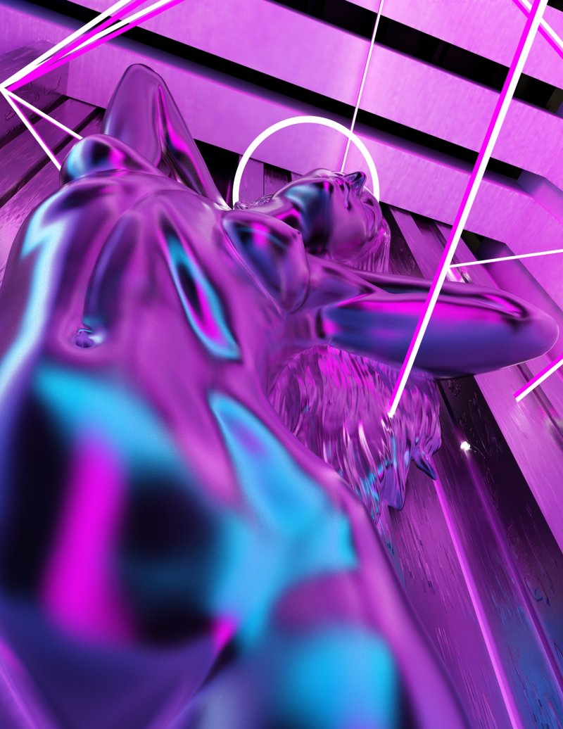 Neon photo shoot naked