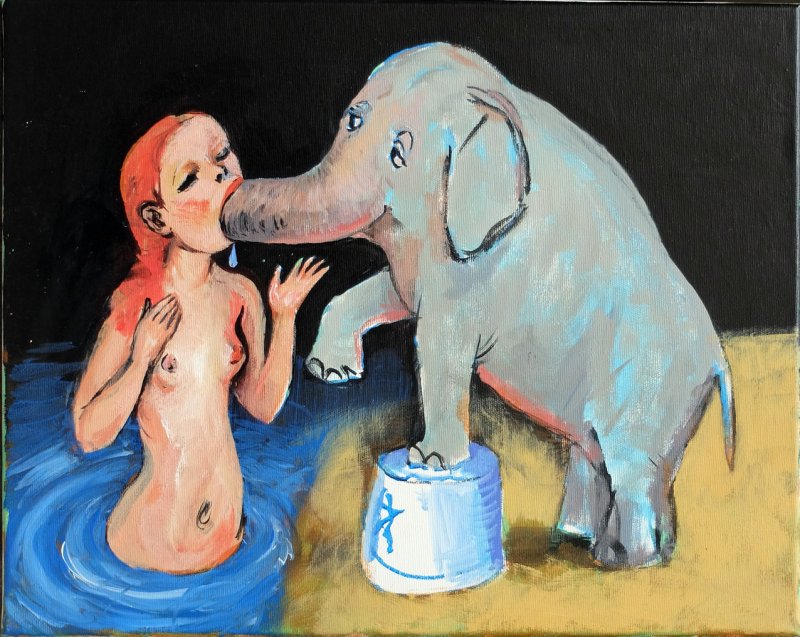 Pic: Elephant Picture with oil