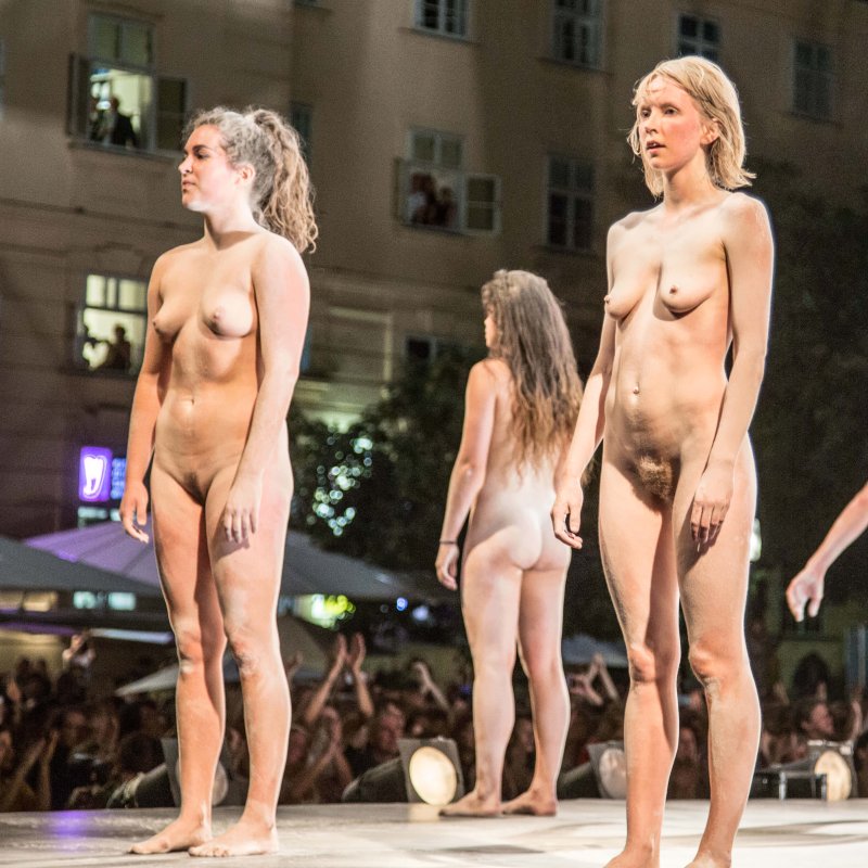 Naked on the stage
