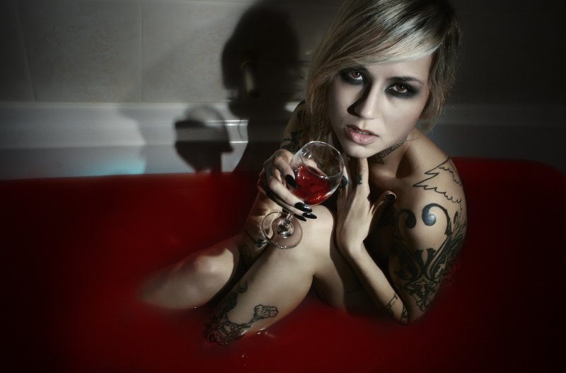 Pic: Girl in the bathroom with blood