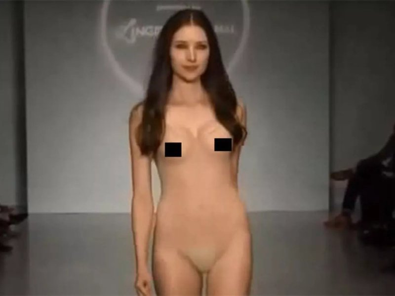Naked on the catwalk