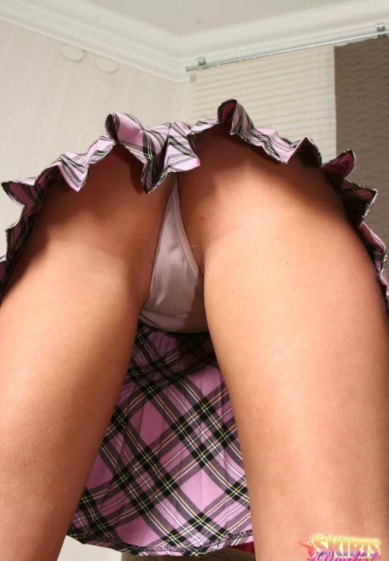 Panties under the skirt of schoolgirls
