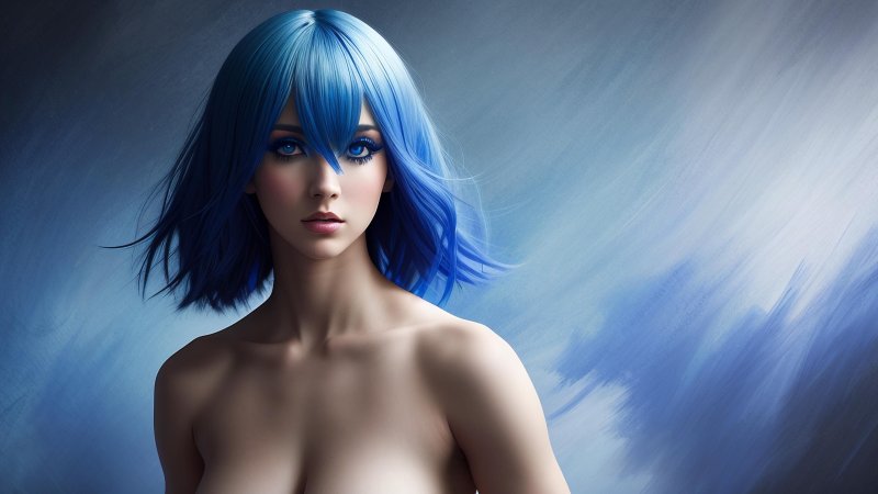 Pic: Woman with blue hair