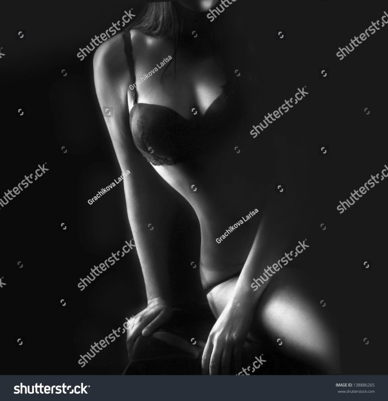 The silhouette of a naked girl