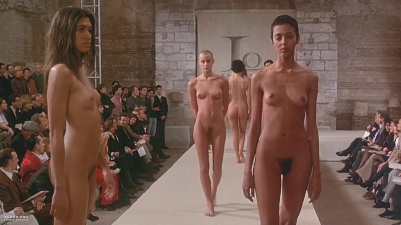 Completely naked on the podium