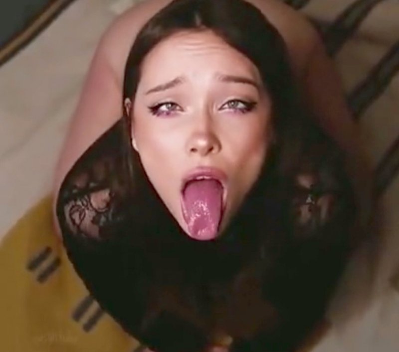 Pic: Pornstar with a stuck tongue