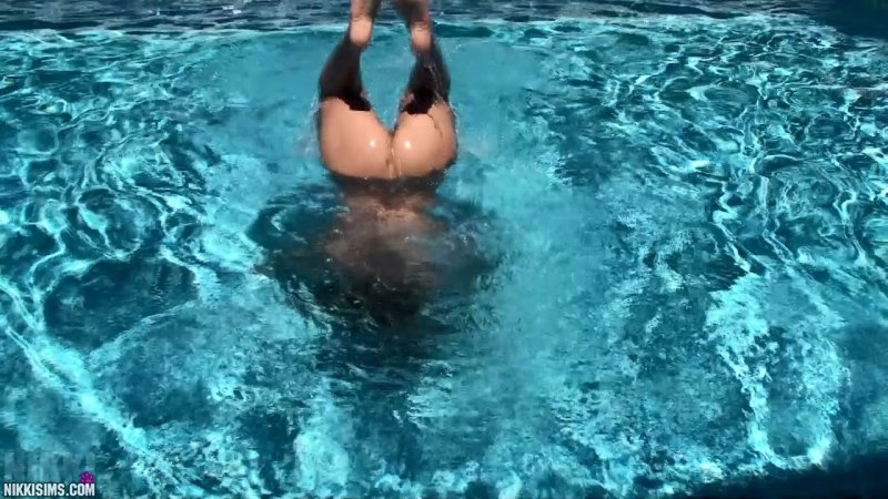 In the pool of the girl