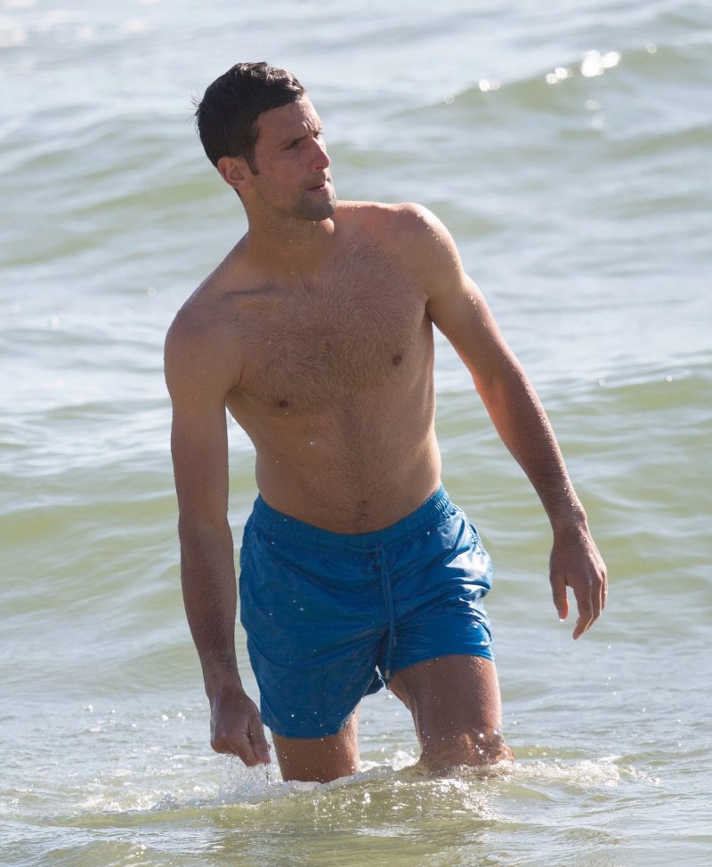 Jamie Dornan on the beach