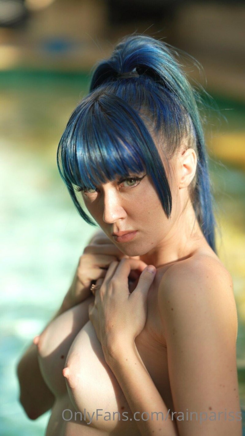Jewelz Blue in a naked swimsuit