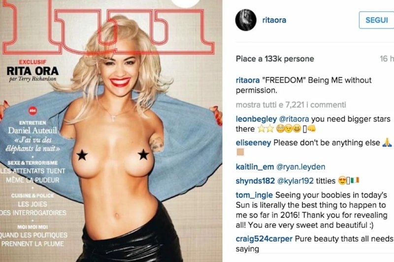 Singer Rita Ora Topless