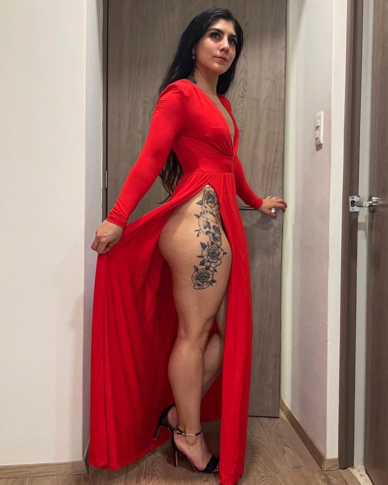 Dress with large cut