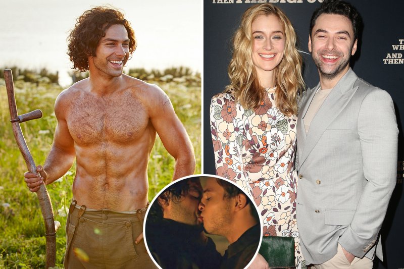 Aidan Turner and Caitlin Fitzgerald