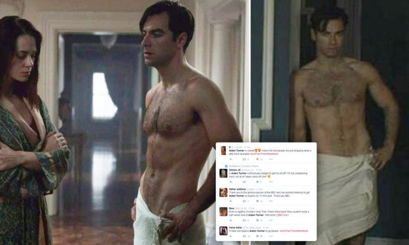 Aidan Turner in a towel
