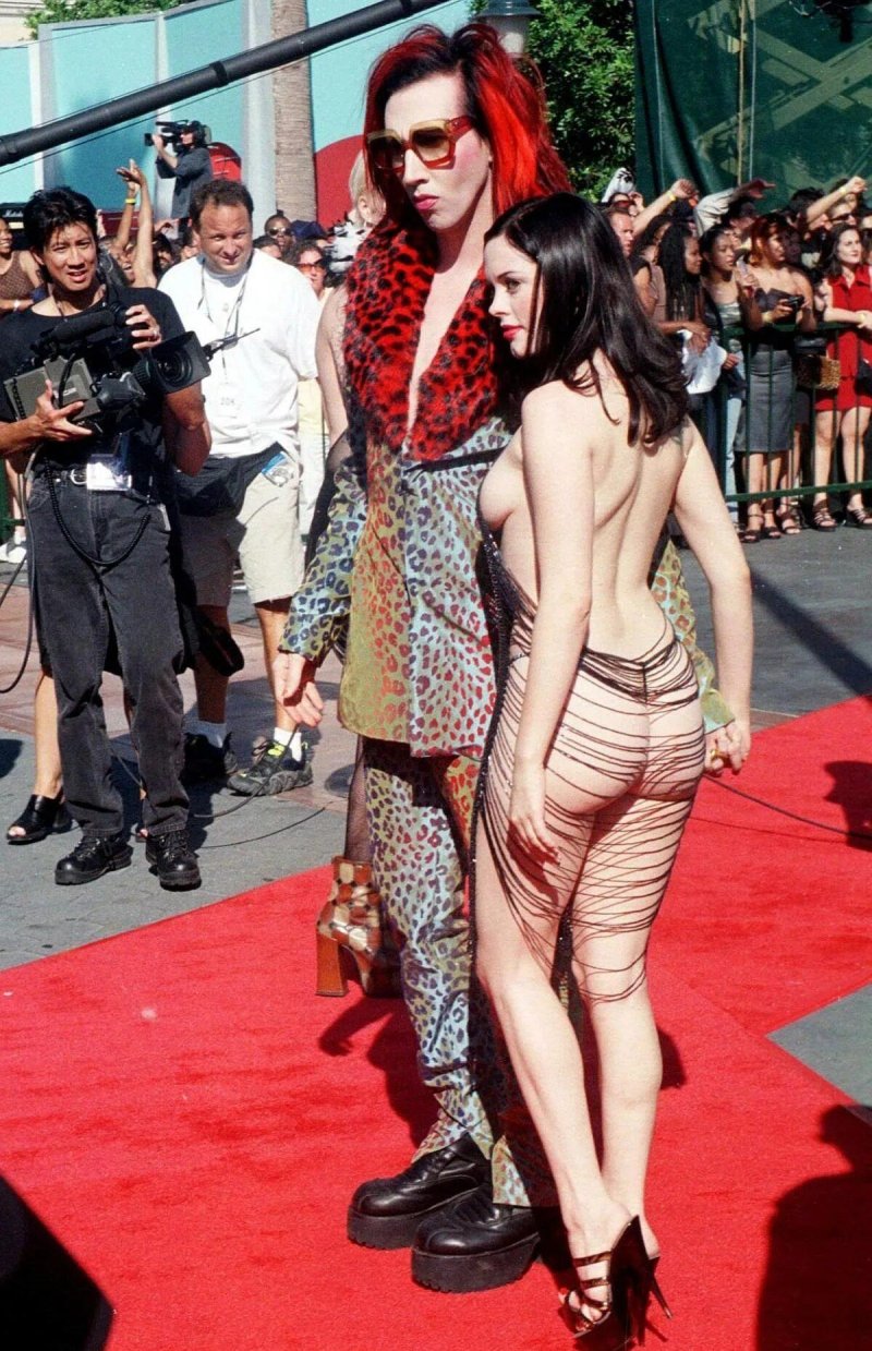 Rose McGowen and Marilyn Manson