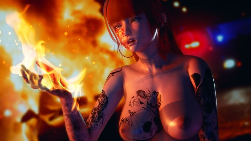 Girl in fire
