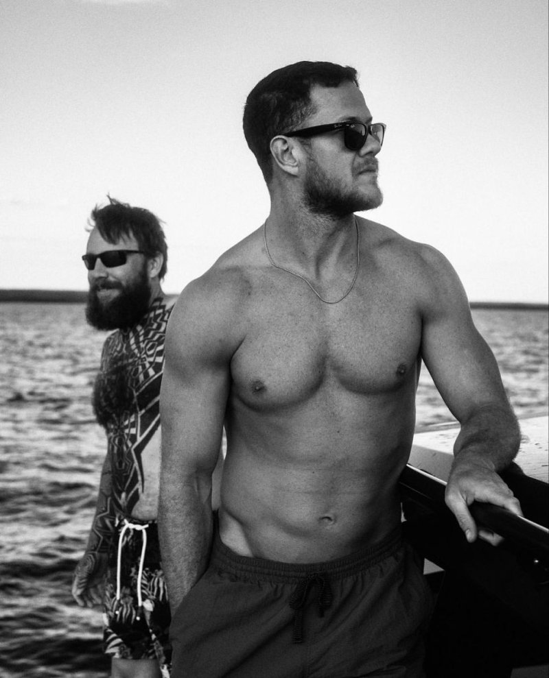 Painted men with a beard