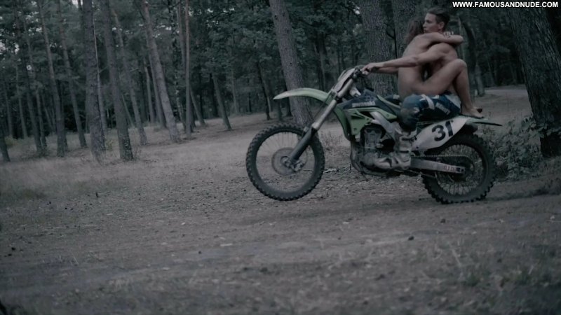 Girl on a cross motorcycle