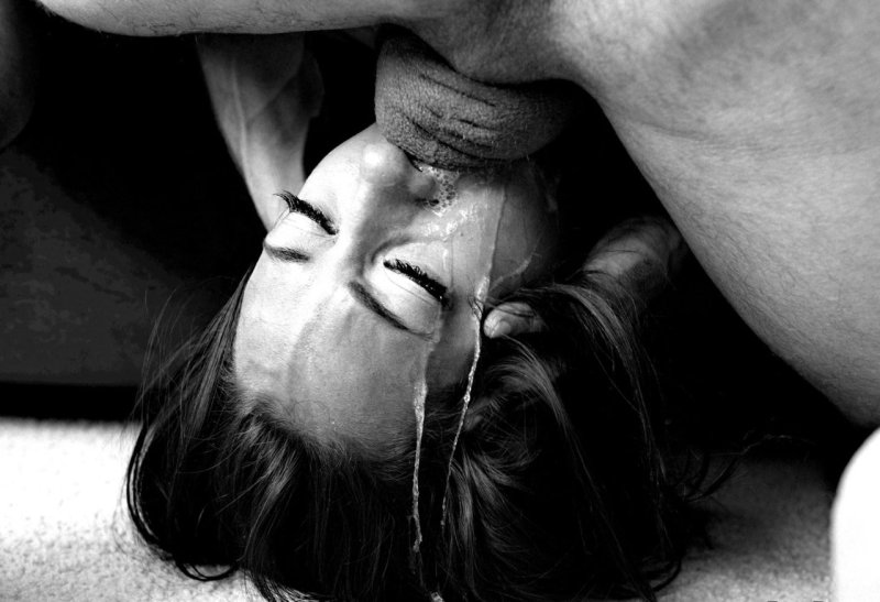 A hard deep blowjob