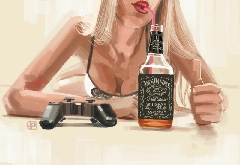 Jack Daniels whiskey girl