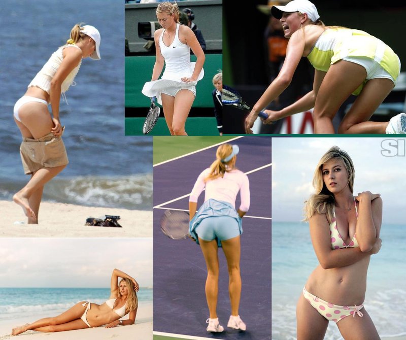 Maria Sharapova in a swimsuit and underwear