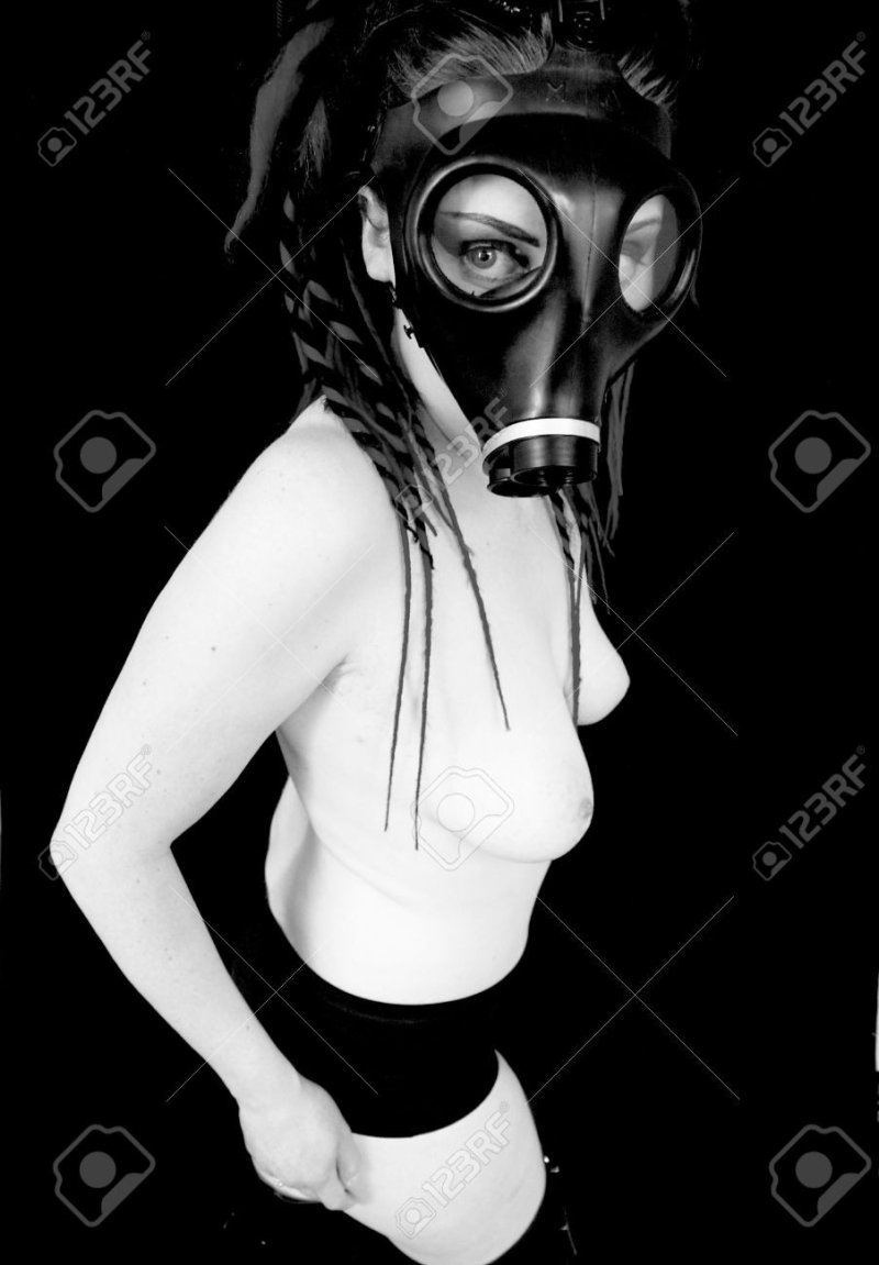 Girls in gas masks