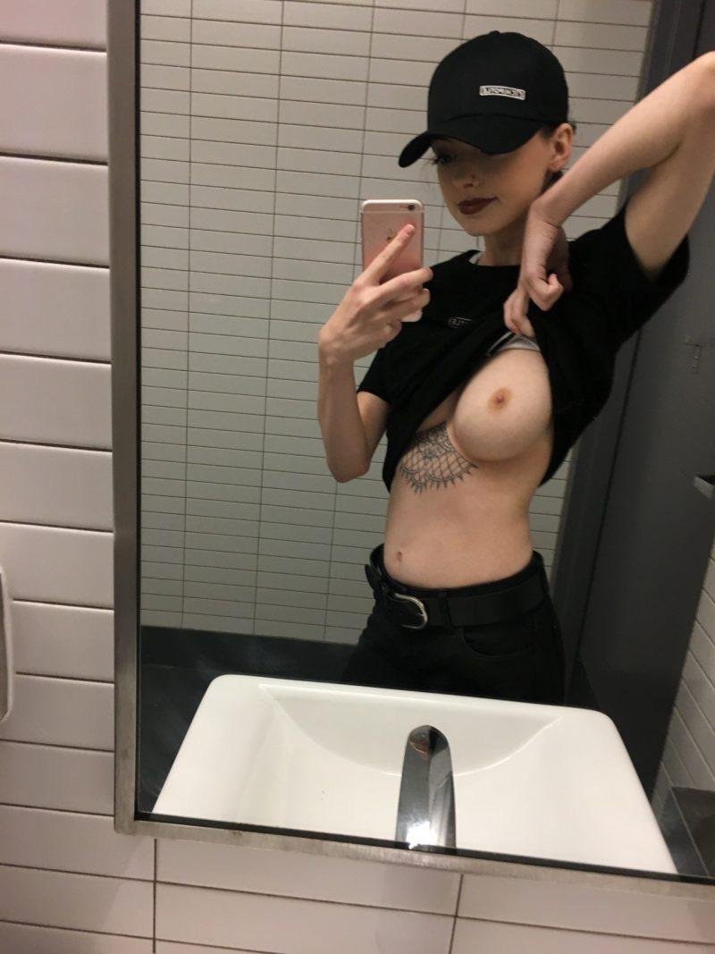 Tits of a police selfie