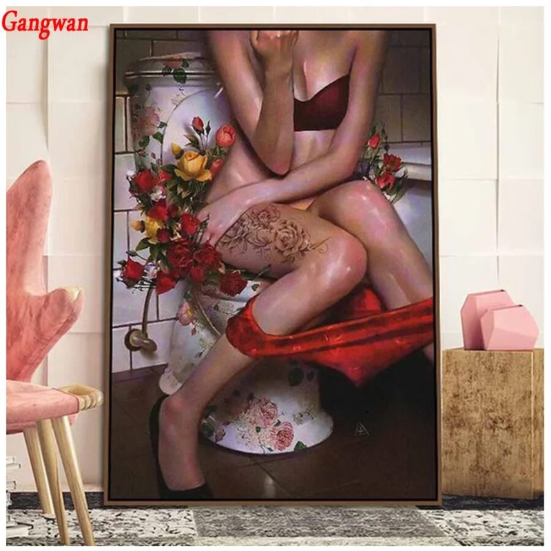 Woman in the toilet