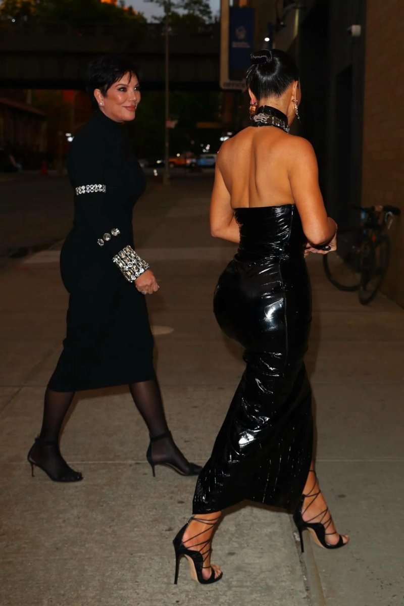 Kim Kardashian in a leather dress