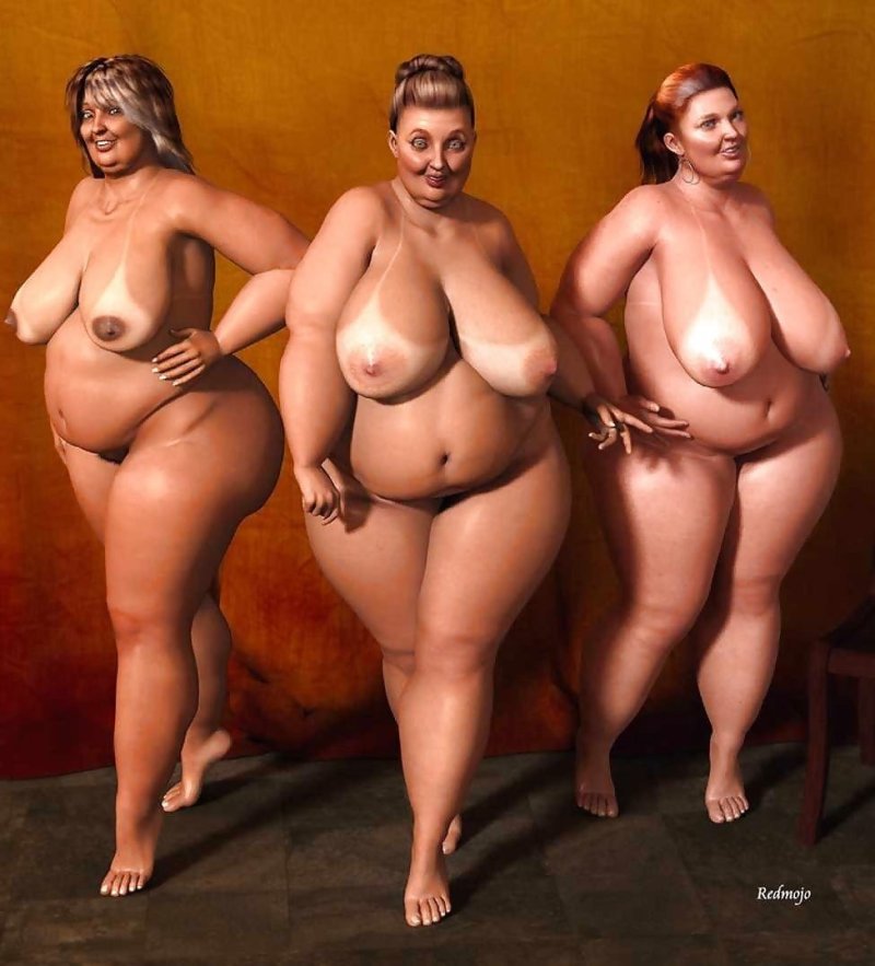 A lot of naked full women