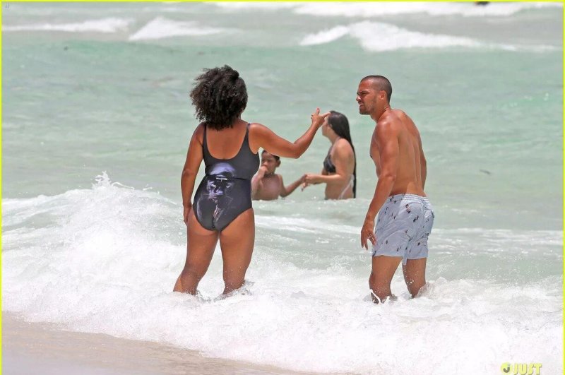 Jesse Williams with his wife