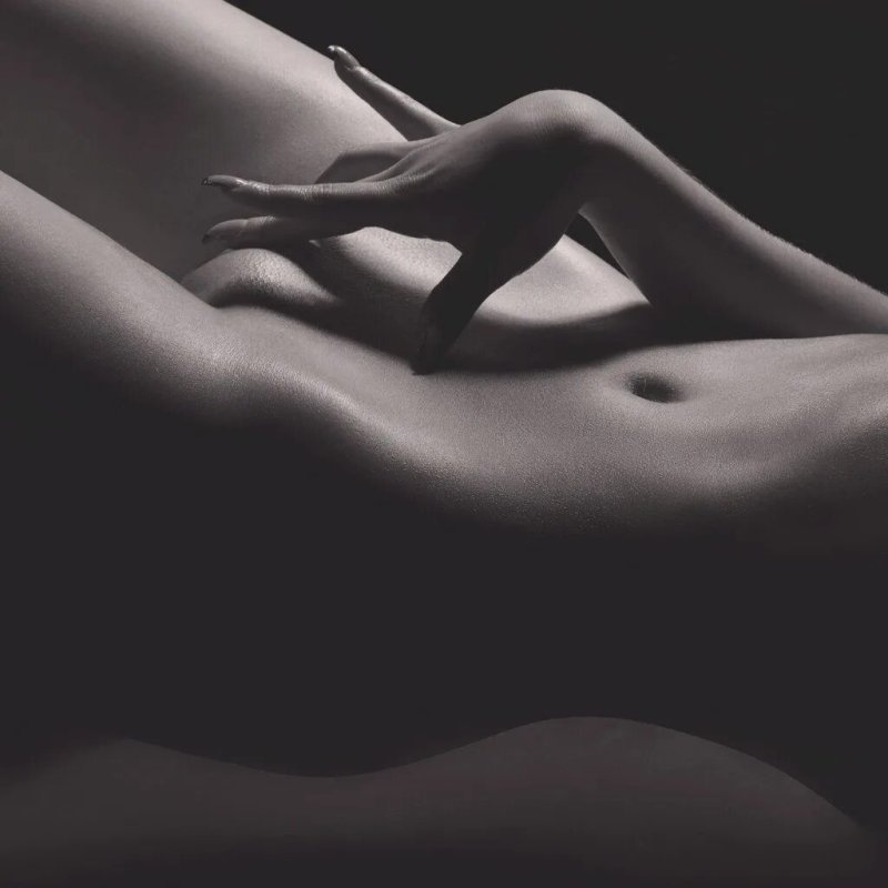 Beautiful girl caresses herself