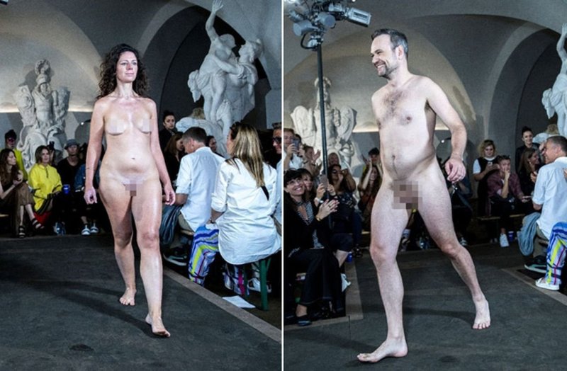 Naked on the catwalk