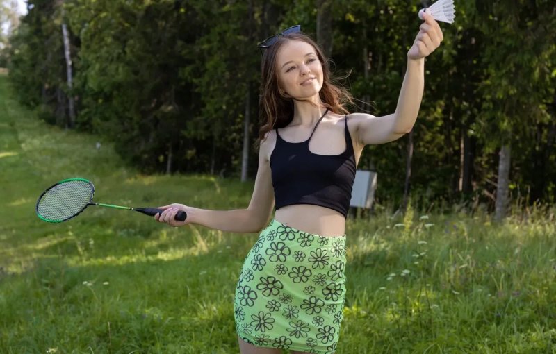 The girl is beautiful