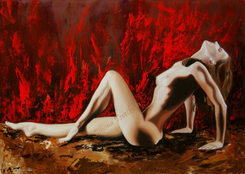 Oil picture Naked woman