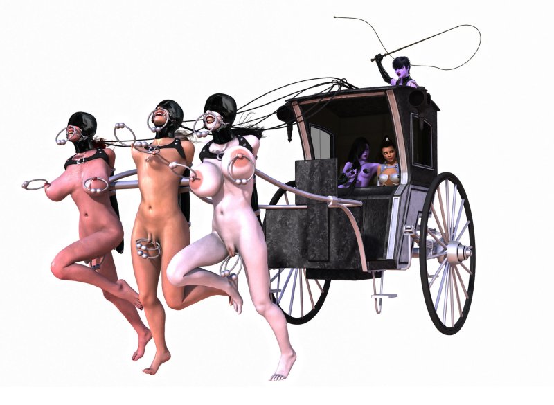 A carriage with horses