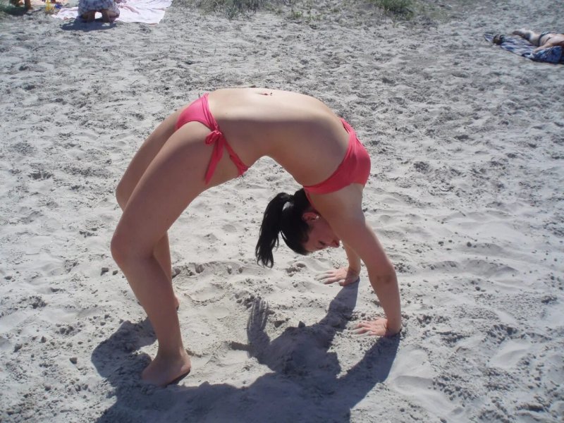 Gymnastics on the beach