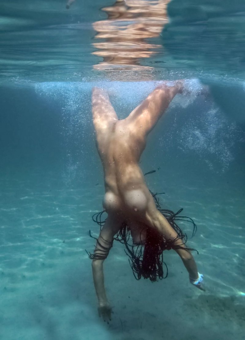 Naked girl underwater